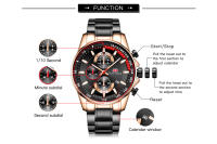 Reloj MINIFOCUS para hombre de acero inoxidable, movimiento de cuarzo, estilo deportivo, luminoso. - details 3
