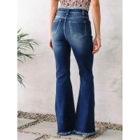 Pantalones vaqueros de mezclilla de cintura alta para mujer Pantalones deshilachados rasgados de estilo coreano - details 3