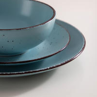 VANCASSO-vajilla de cerámica de la serie MODA, juego de vajilla de gres azul con plato de cena, plato de postre, cuencos y tazas, 16 piezas - details 12