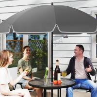 Conjunto de Mesa y Sillas de Jardín al Aire Libre de 6 Piezas Muebles de Jardín con 4 Sillas Plegables Mesa de Vidrio y Parasol para Patio Terraza Gris - details 16