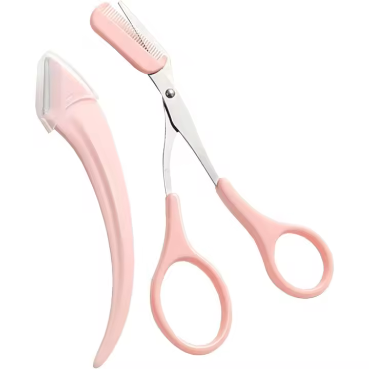 Scttomon Set Profesional de Tijeras de Cejas 2Pcs Tijeras de Ceja con Peine - 1