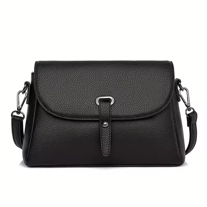 Mini bolso cruzado de cuero genuino para mujer, correa ajustable y desmontable, diseño minimalista elegante para los elementos esenciales de todos los días - 1