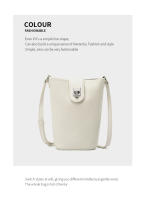 Bolso bandolera pequeño de cuero de primera calidad, estilo cubo vertical casual para teléfono móvil - details 1