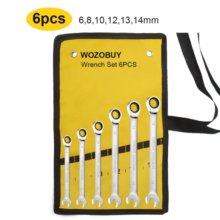 Llave de trinquete Ratchet Wrench Metric Universal para Reparación de Coches Herramientas de Mano de Acero Cromo-Vanadio de 7 Piezas - 1