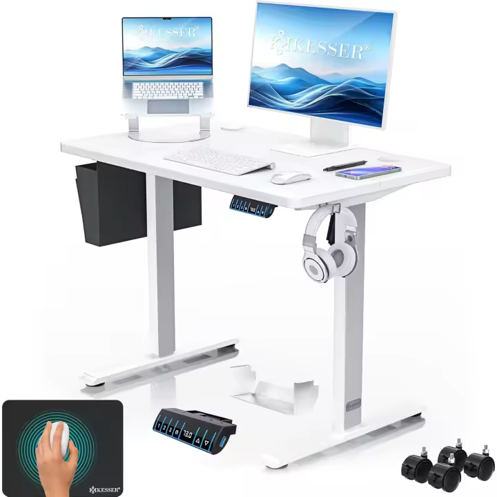 Regulable en Altura, Escritorio Ergonómico de Bipedestación, Control de Memoria de 3 Funciones, - 1