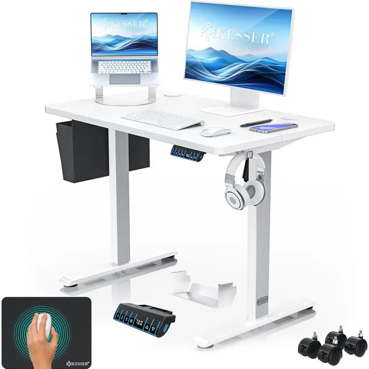 Regulable en Altura, Escritorio Ergonómico de Bipedestación, Control de Memoria de 3 Funciones, - 1