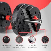 Juego de Mancuernas Ajustables 2 en 1 Pesas de 10kg a 40kg Barra Recta Ajustable y Antideslizante - details 6