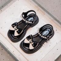 Sandalias de moda para niños verano nuevas niñas arco perla princesa zapatos suela suave antideslizante zapatos de playa - details 6