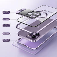 Funda a prueba de golpes de aleación de aluminio para iPhone 14 Pro Max 13 Pro Max, protección de cámara de Metal, soporte, cubierta transparente, parachoques magnético - details 10