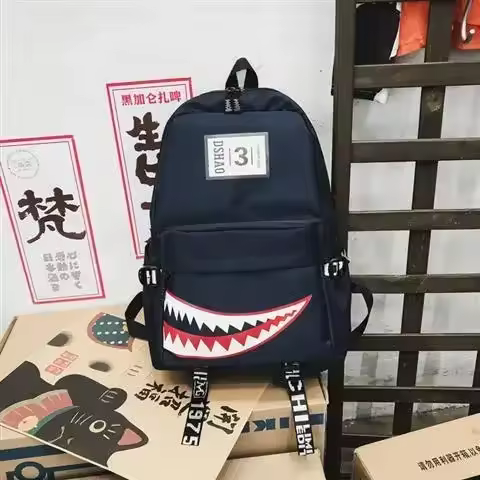 Mochilas escolares para niños y niñas, mochila grande con diseño de tiburón, impermeable, para viaje - 1
