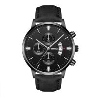 Reloj de pulsera deportivo de estilo clásico de lujo de primera calidad, funda de aleación, correa de cuero, reloj de pulsera de cuarzo para negocios, reloj con calendario, regalo - details 3