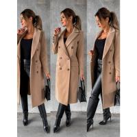 Abrigo de lana de manga larga Simple para mujer, moda de otoño e invierno - details 2