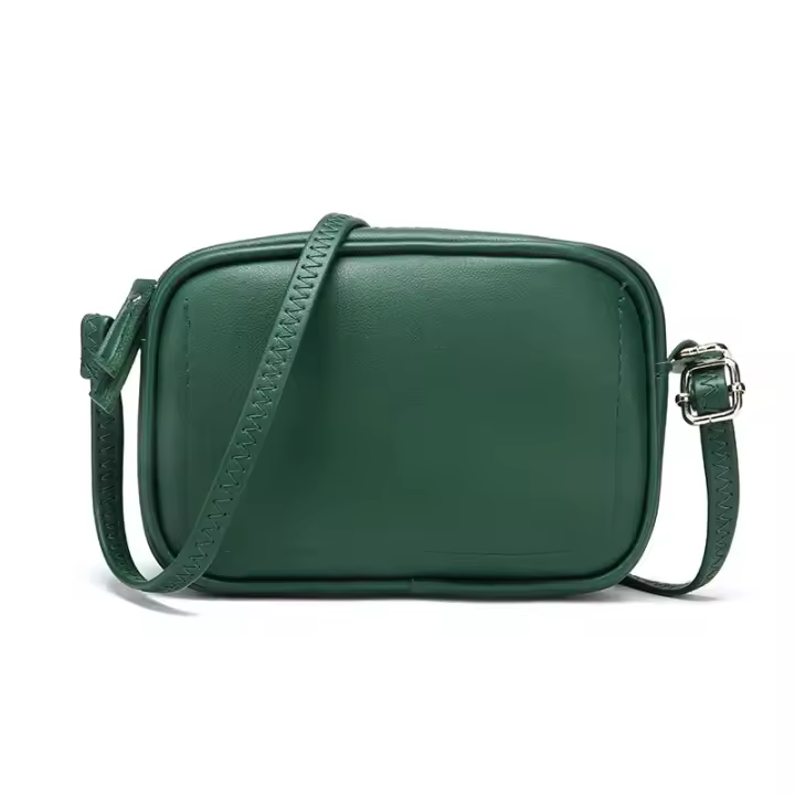 Bolso de cuero de PU con hombro pequeño de color sólido para mujer, bolso - 1