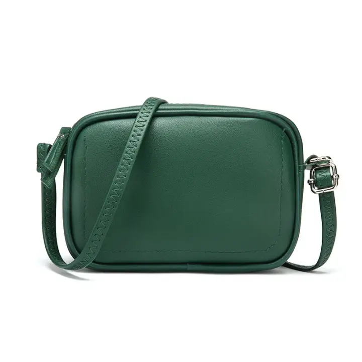 Bolso de cuero de PU con hombro pequeño de color sólido para mujer, bolso - 1