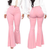 Pantalones acampanados de mezclilla elástica ajustados a la cintura HSF99 Fashion - details 59