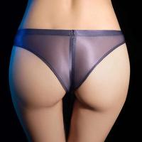 Ropa interior sexy para mujer, brillante y aceitosa con cremallera, ropa interior transparente sin costuras - details 28
