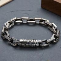 Premium sense ratán estampado pulsera hombre y mujer personalidad tendencia retro minimalista hip-hop nicho dominante pulsera moda de la mano - details 0