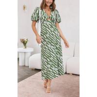 Vestido Informal para Mujer Corte en A, Cintura Alta, Cuello en V, Sexy, Bohemio, Vestido Midi de Verano con Mangas Abullonadas, Elegante Vestido de Fiesta Vintage 2025 - details 1