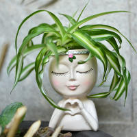 Amor europeo transfronterizo chica medio cuerpo suculenta planta verde maceta almacenamiento en el hogar patio jardín decoración de alta gama - details 11