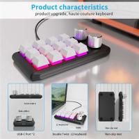Teclado personalizado, botón de volumen, programación Macro, Gaming, Hotswap, negro, 12 teclas, 2 perillas, USB - details 7