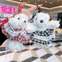 Bolso de felpa colgante falda de tartán oso encantadora hebilla de llave - details 4