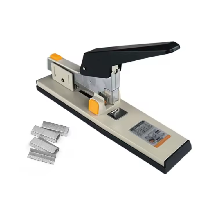 Grapadora de escritorio antideslizante multifunción, grapadora manual de gran capacidad, portátil con 4000 clavos, grapadora resistente - 1
