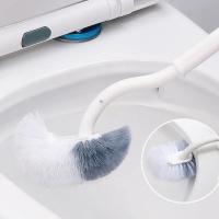 Cepillo De Inodoro De Pared Montado S-Tipo Cabeza Curva Limpieza Hogar Herramientas Accesorios Cerdas Suaves Eco-amigable - details 4