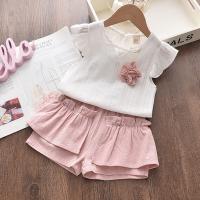 Conjunto De Ropa Para Bebé Niñas Verano Sin Mangas Top Y Shorts Moda Encantadora Prenda Casual Para Niñas Edad 4-6Años - details 1