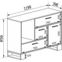 Mueble de Comedor Elegante Estilo Wind Madera Resistente Blanco/Cemento Longitud de 86x120x40cm - details 7