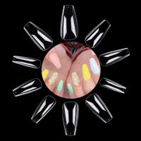 120 unidades/paquete de ataúd puntiagudo para uñas completamente cubierto con uñas postizas transparentes, prensado artificialmente en las uñas de la bailarina larga - details 0