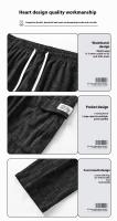 Pantalones de cuadros de verano 2025 para hombres, sueltos, de color sólido, casuales, drapeados, de secado rápido, deportivos. - details 4