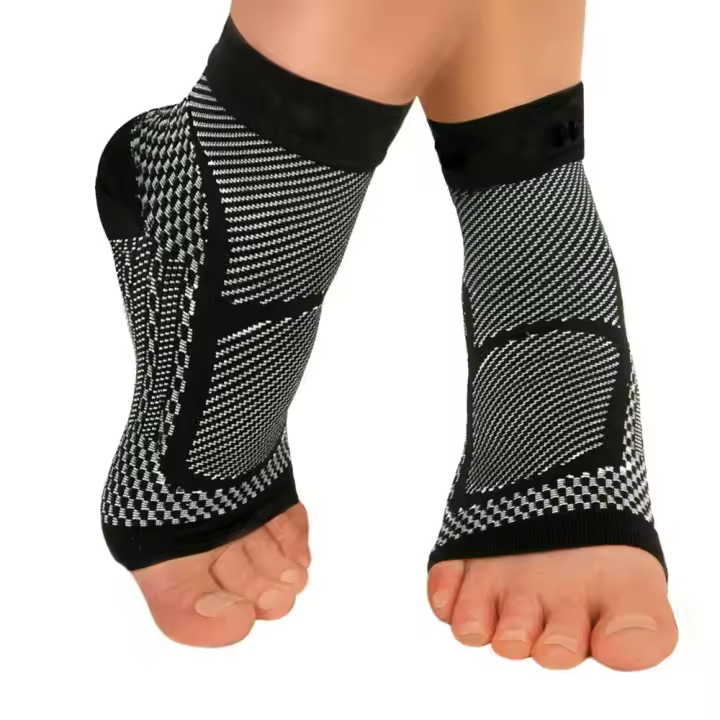 Fascitis plantar movimiento tobillo, manga de compresión, calcetines para tendinitis, dolor en las articulaciones, hinchazón del talón, 1 par - 1