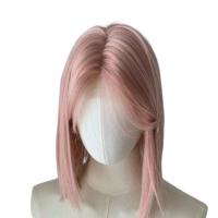 Peluca japonesa Cos de verano, dulce y corta, pelucas con malla frontal rosa y marrón, diadema, pelucas naturales frescas de Cosplay de Lolita, juego de rol - details 5
