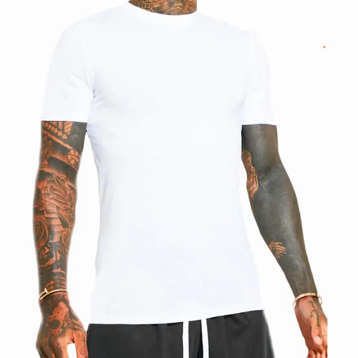 Camisetas ajustadas blancas y negras con cuello redondo - 1