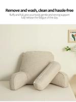 Almohada de Lumbar de Poliéster 100% Cojín de Estudio de Lectura con Bolsillos y Apoyo de Brazo para Cama, Sofá, Silla de Oficina - details 8