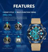 Reloj militar MEGIR de lujo de primera marca con cronógrafo deportivo, reloj de pulsera de cuarzo luminoso resistente al agua a la moda, reloj Masculino - details 8