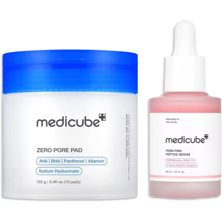 Para todo tipo de piel Tpyes Duo: medicube Zero Pore Pads 2.0 y Salmon DNA PDRN Pink Peptide Serum - 1