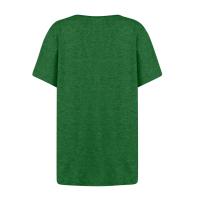 Camisetas Casuales de Verano para Mujer Top Básico Sólido con Botón Cuello en V Estilo Callejero Oversize Ropa de Moda - details 7