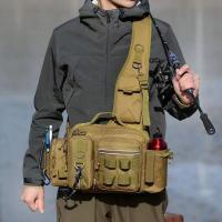 Bolso de cintura versátil para hombres, bolso de pecho, bolso cruzado de hombro para exteriores, bolso para cañas de pescar, bol - details 17