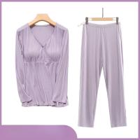 Conjunto de ropa de lactancia de maternidad fina para amamantar, pijama de posparto, otoño e invierno - details 4