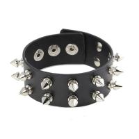 Pulsera gótica con tachuelas y remaches, brazalete negro ajustable de cuero Pu, brazalete Rock Punk - details 4