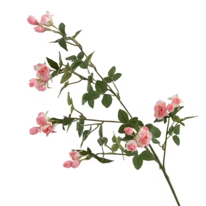 Rama de flor de Rosa Artificial de 65cm, flor de Rosa de imitación de tacto Real de plástico hecha a mano, flores falsas elegantes, decoración para el hogar y la Oficina - 1