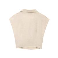 BUNO-2025 nuevo conjunto de falda para mujer, Tops elegantes sin mangas con cuello en V, faldas por debajo de la rodilla con abertura, moda informal, trajes ajustados lisos para mujer - details 3