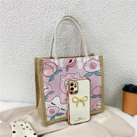 Pequeña bolsa de lino de gran capacidad fresca 2025 nueva bolsa de mano simple estudiante de dibujos animados bolsa de lona - details 14