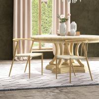 Pack de 2 Sillas de Comedor con Asiento de Cuerda de Papel Sillas de Cocina Apilables Estilo Moderno Carga 120 kg 51x51x71 cm Roble y Crema - details 1