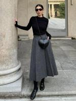 Blazer de lana sintética texturizada para mujer, traje con solapa, chaqueta ajustada con una hilera de botones, falda tipo capa plisada de cintura alta, conjunto elegante de invierno - details 6