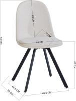 Juego de 4 sillas giratorias de ante para comedor con asiento acolchado, sillas de diseño para salón o cocina, con patas de metal negro, marrón - details 81