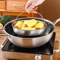 Cesta de acero inoxidable para vaporizador de alimentos, utensilio de cocina a presión con mango, escurridor de drenaje - details 3