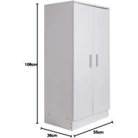 7 estantes para zapatos con cierre de 2 puertas, estructura de madera, armario auxiliar multiusos, tamaño 108 x 55 x 36 cm (roble) - details 11