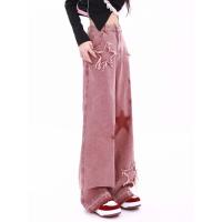 Vaqueros Retro Americanos de Cinco Puntos Pantalones Holgados de Pierna Ancha para Mujer - details 1